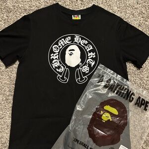 Bape Black T-Shirt with White Ape Logo